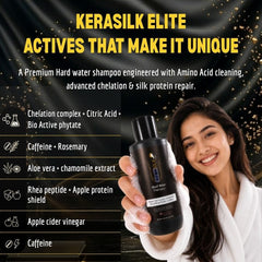 KERASILK ELITE Hard Water Shampoo – Sulfate-Free Chelating Shampoo for Mineral Buildup, Colour-Treated Hair & Frizz | 150ml - Dermazen Pharmaceuticals