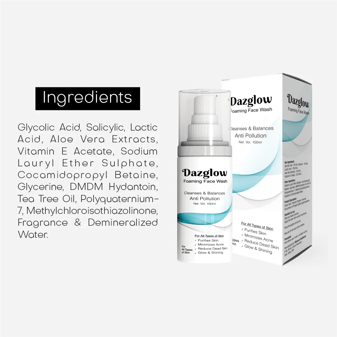 DAZGLOW FOAMING FACEWASH - Dermazen Pharmaceuticals